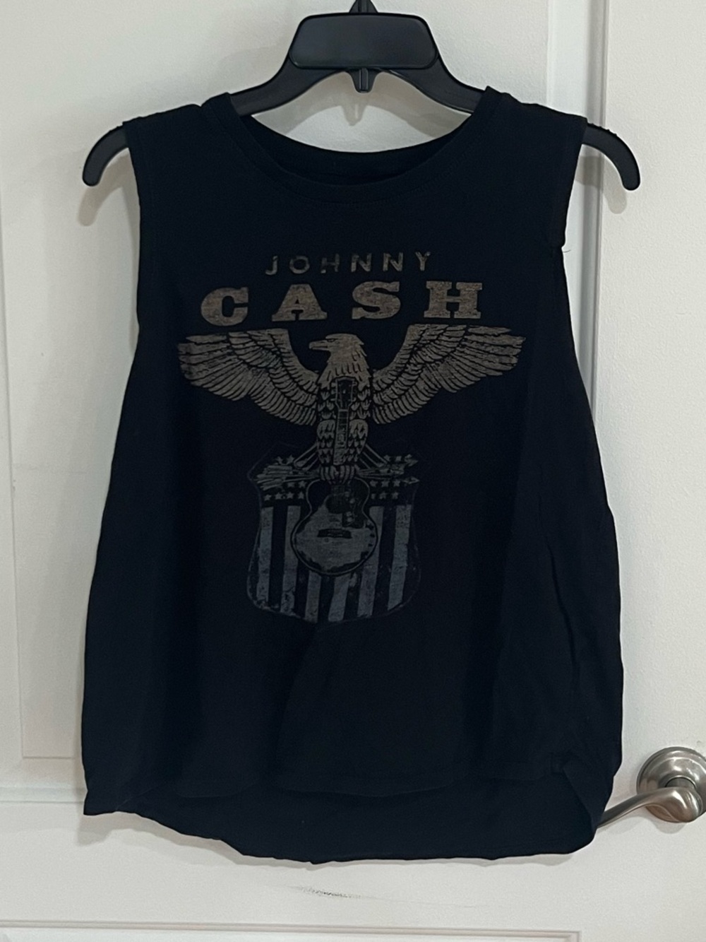 Johnny Cash Black Graphic Muscle Tank Top
